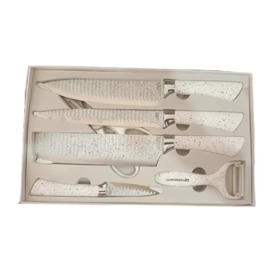 Set 6 Piezas Cuchillos Chef Profesionales Antiadherentes (B-N 1071)
